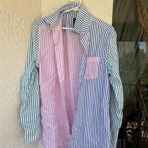 GAP Multicolor Striped Button-Up Shirt Sz S